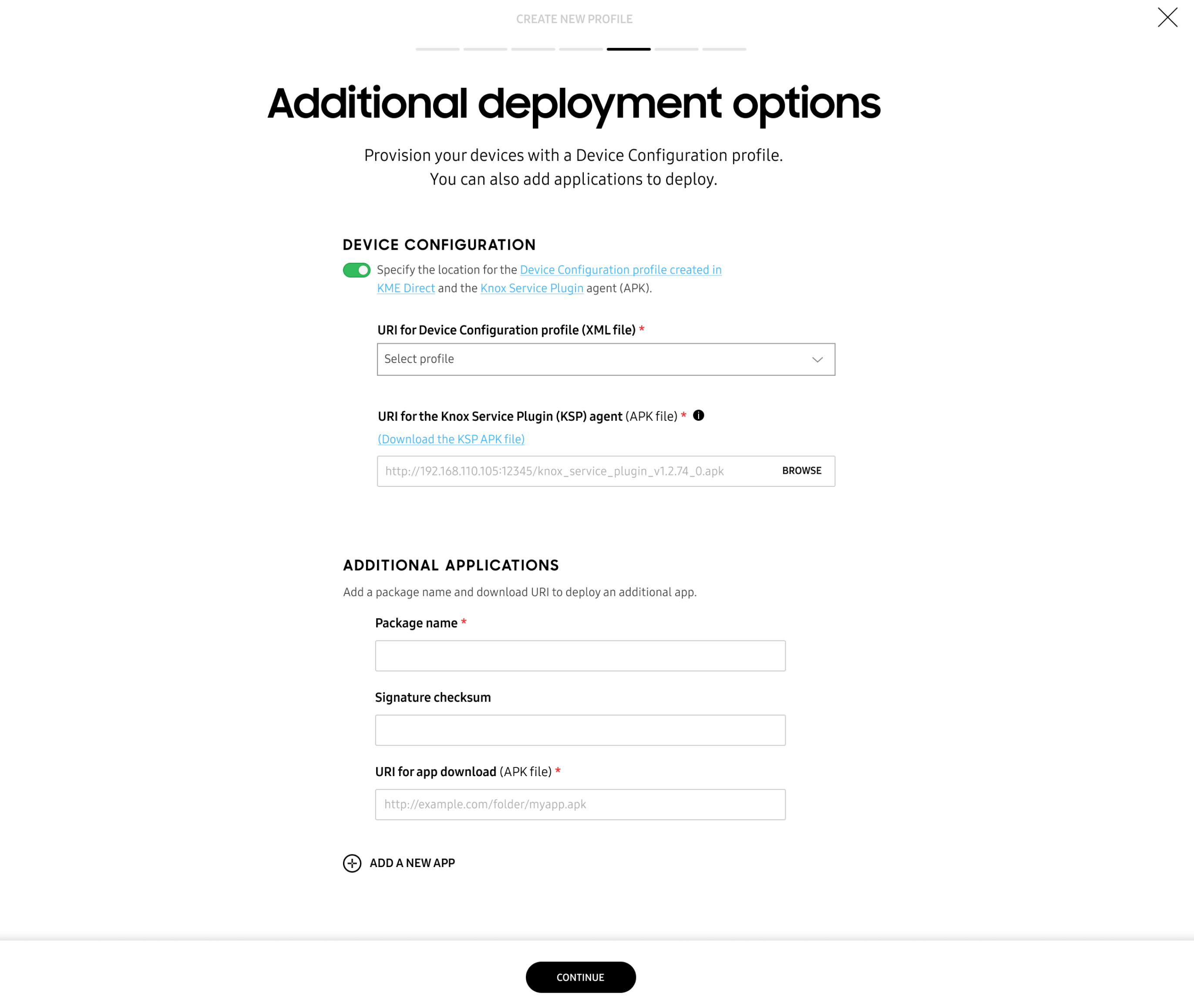 example of extra deployment options