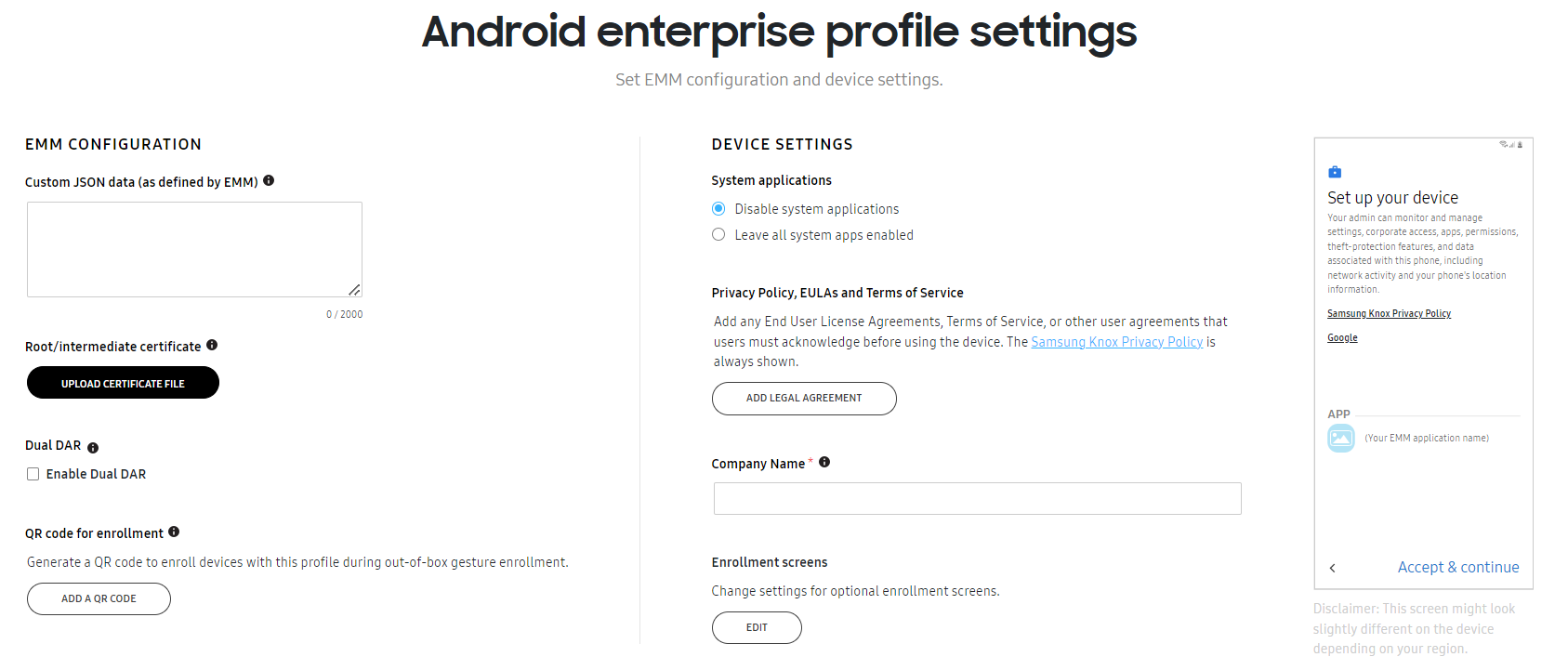 android enterprise profile