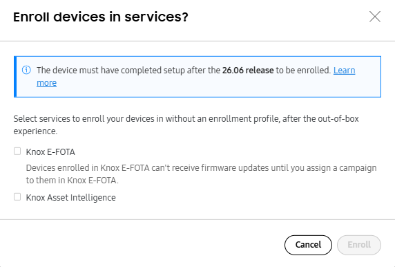 Enroll devices in services.