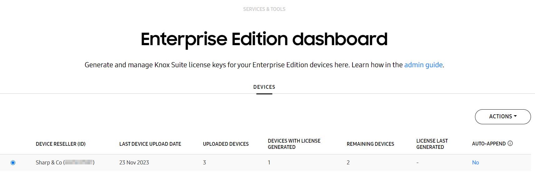 Enterprise edition dashboard