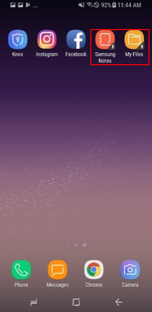 New Secure Folder app shortcuts