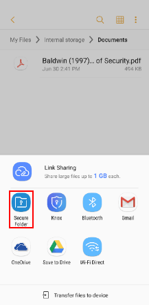 Share to Secure Folder