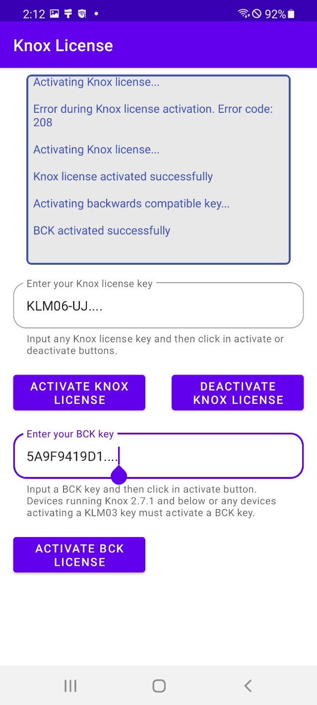 Knox sample app