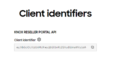 Knox Cloud API portal client identifier