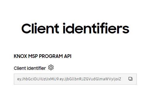 Knox MSP Client identifier