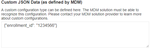 Custom JSON Data (as defined by MDM)
