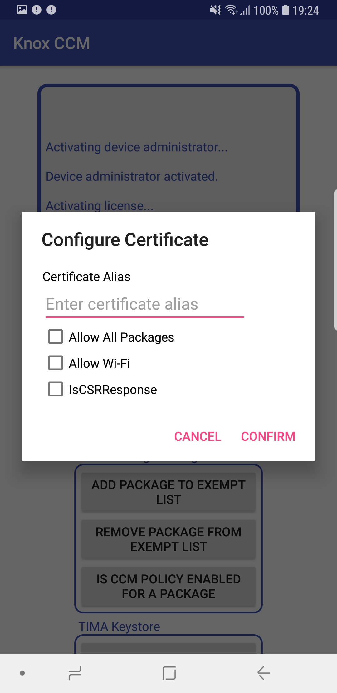 CCM client certificate manager