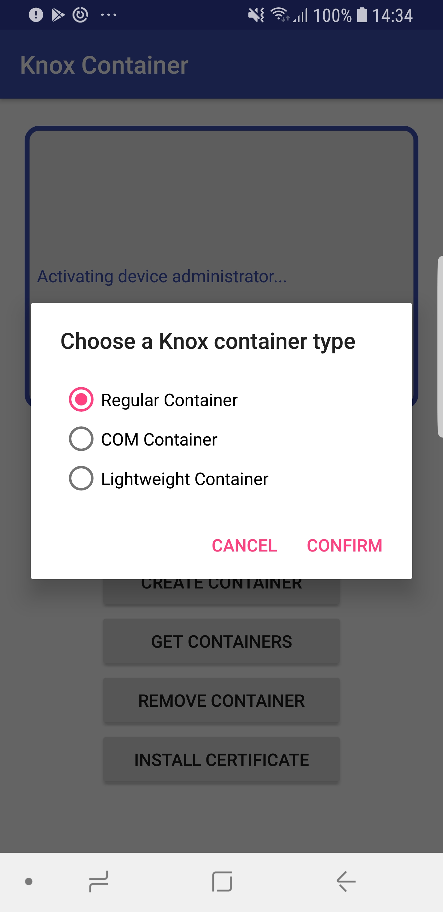 Knox container