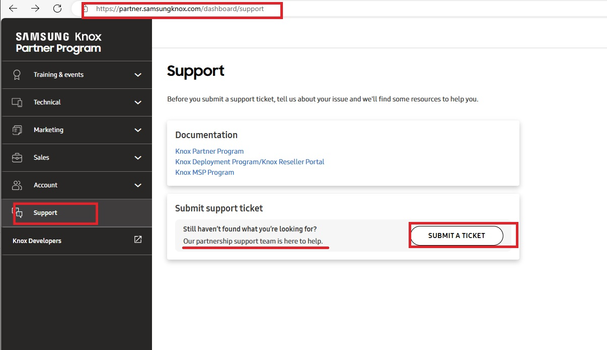 screenshot of support dashboard with I need help with field