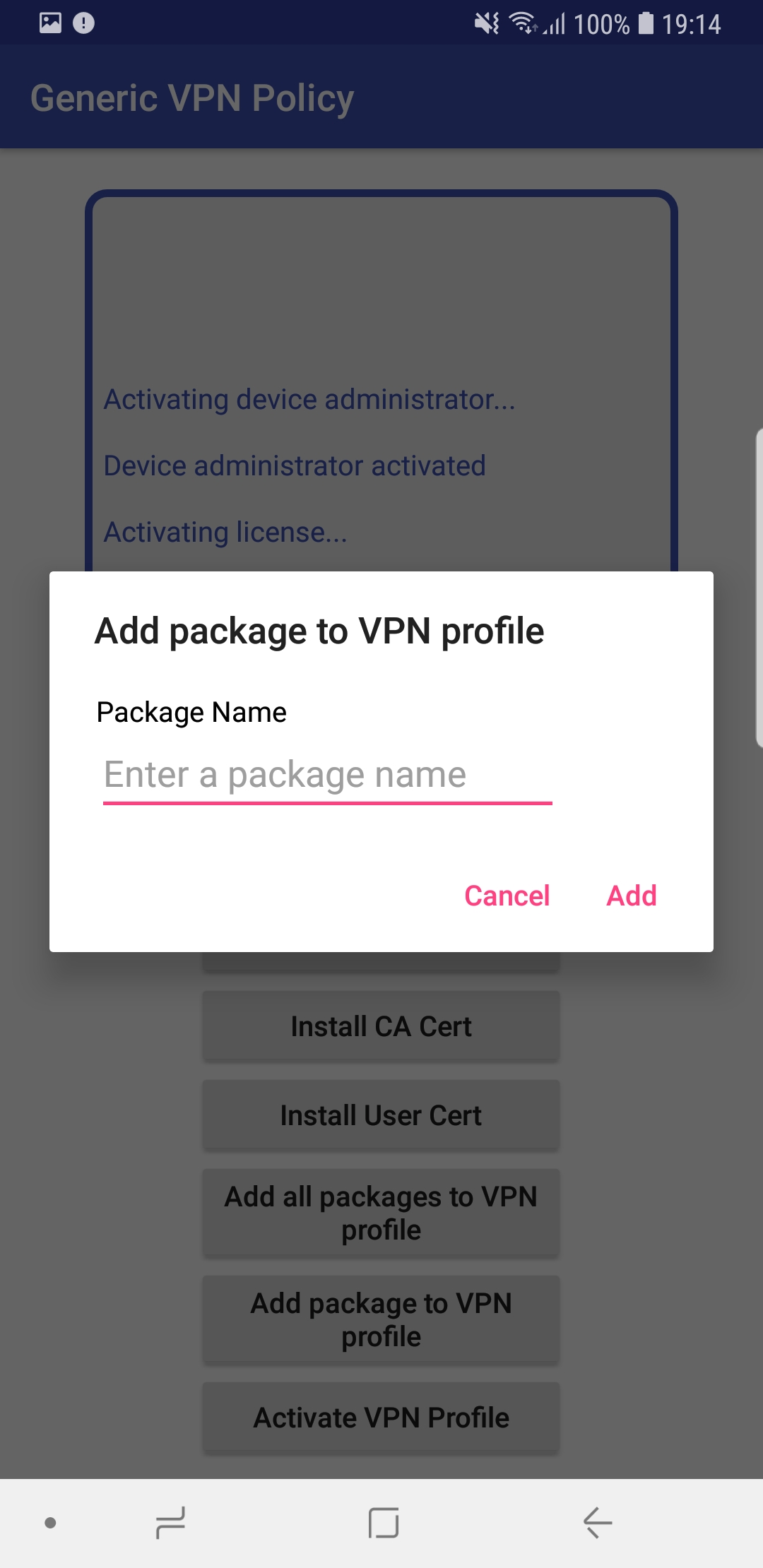 VPN configuration