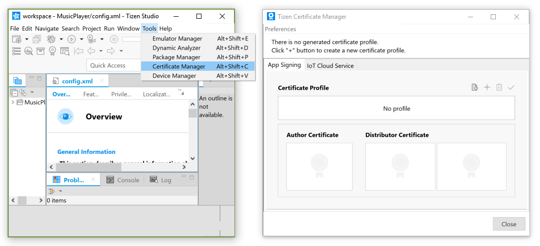 Click Tools Certificate Manager