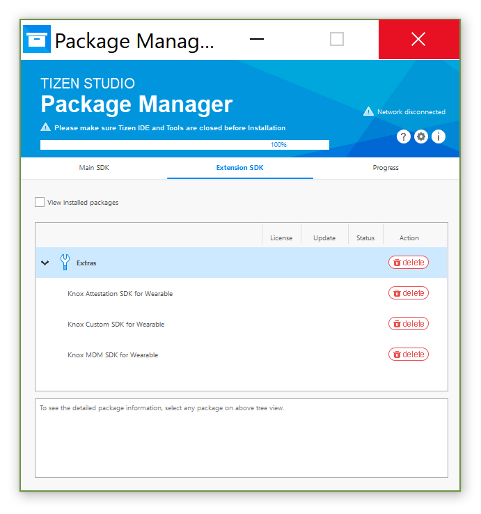 Close package manager