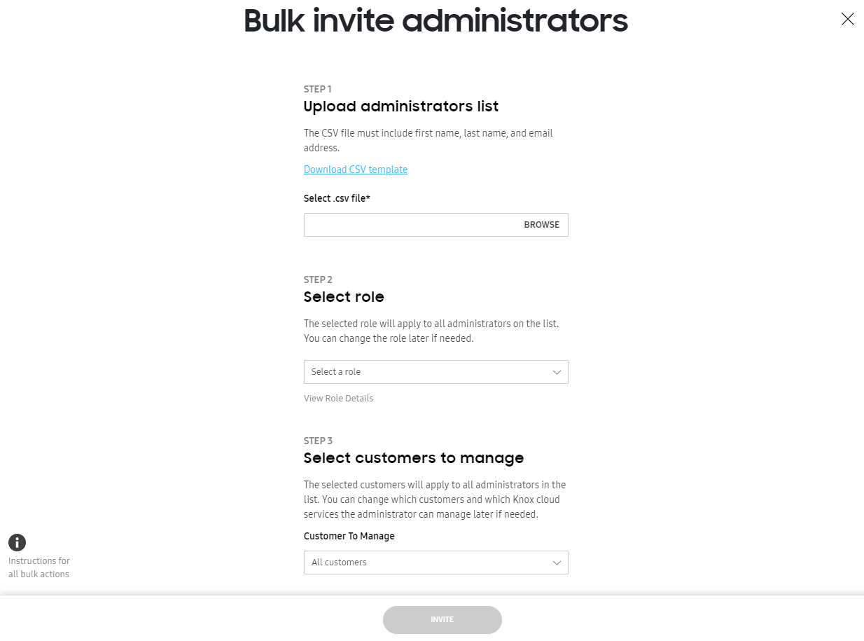 Bulk invite administrators