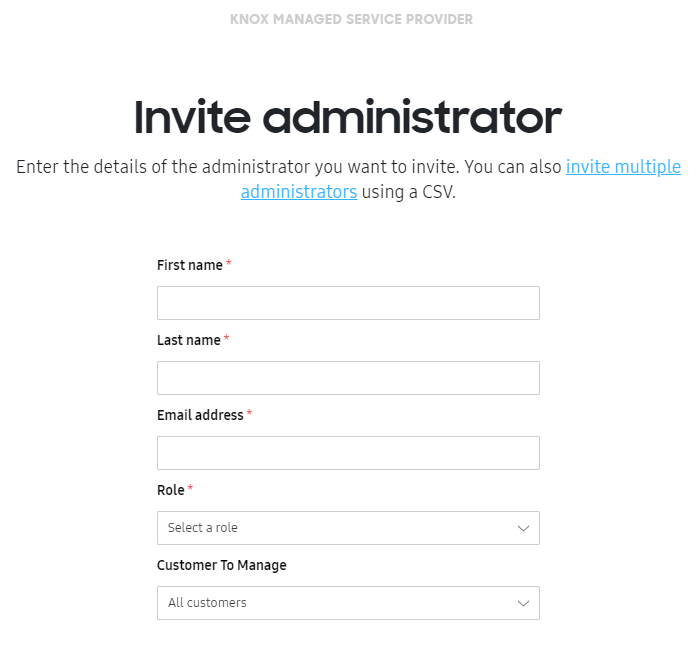 Invite administrator