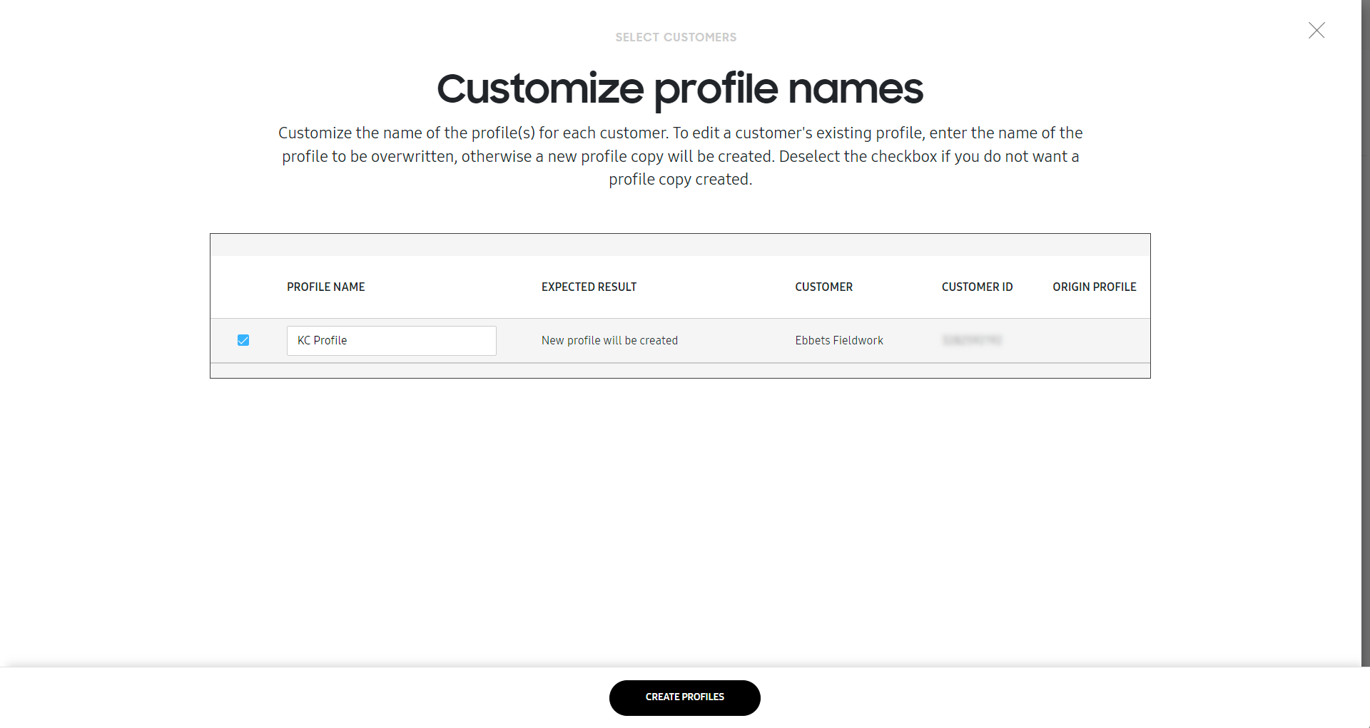Customize name of copied profiles