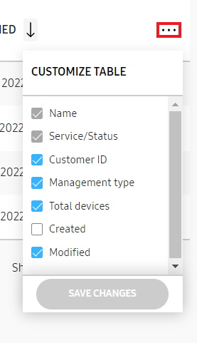 Customize customer table