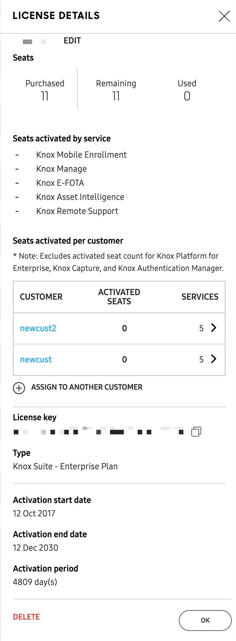 License details