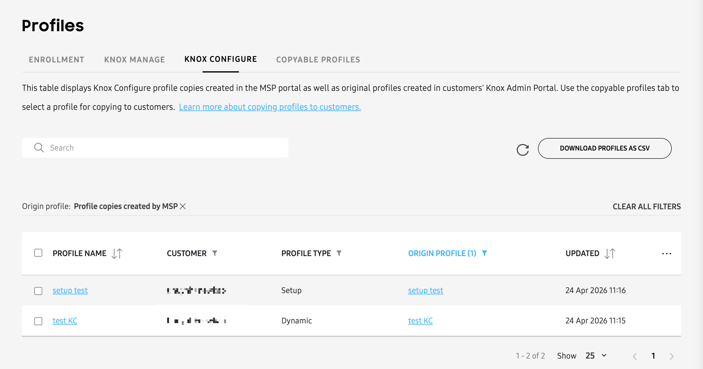 KC tab on profiles page