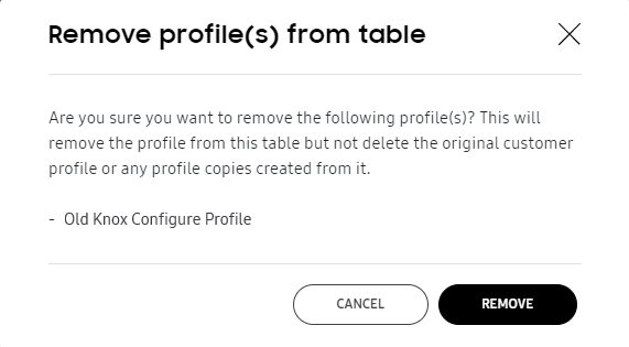 Delete profile from Copyable profiles