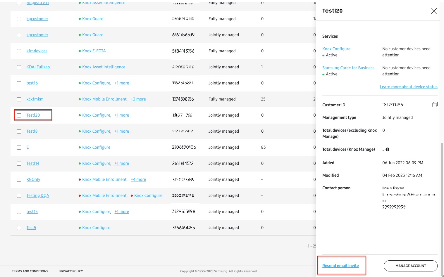 resend email invite button