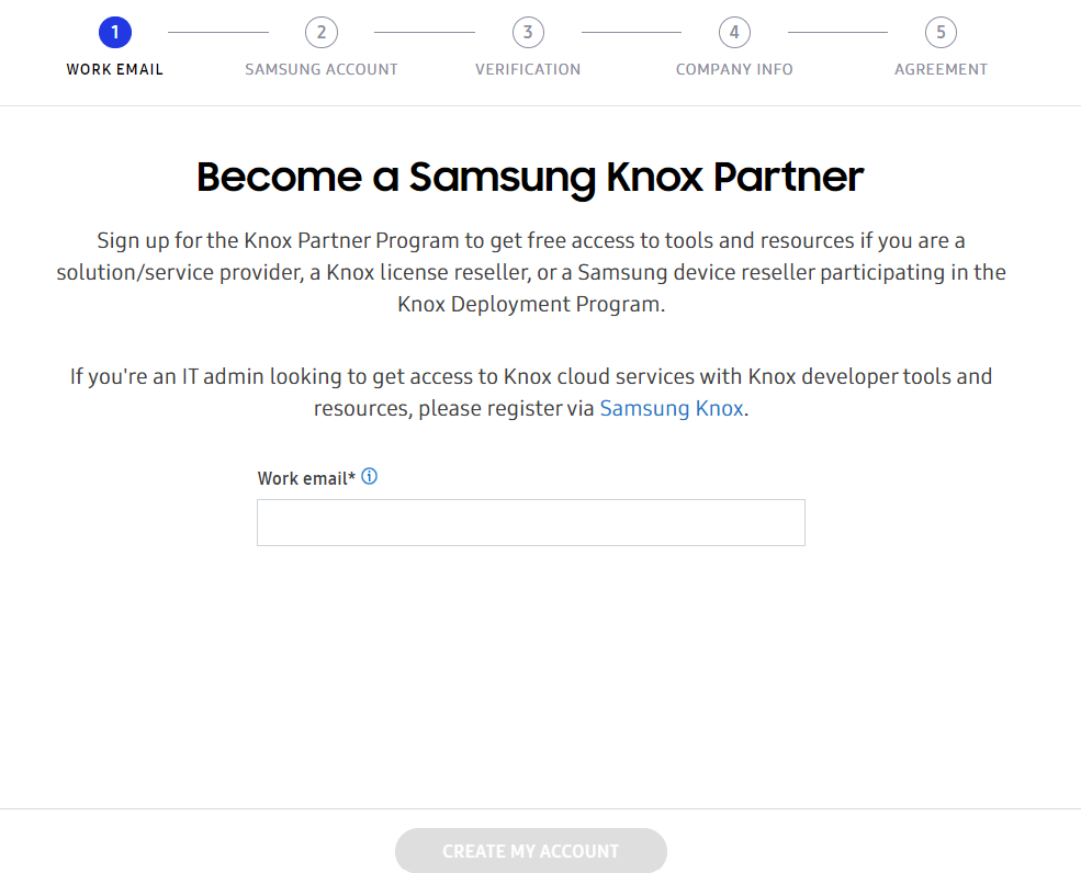Sign up for a Samsung account.
