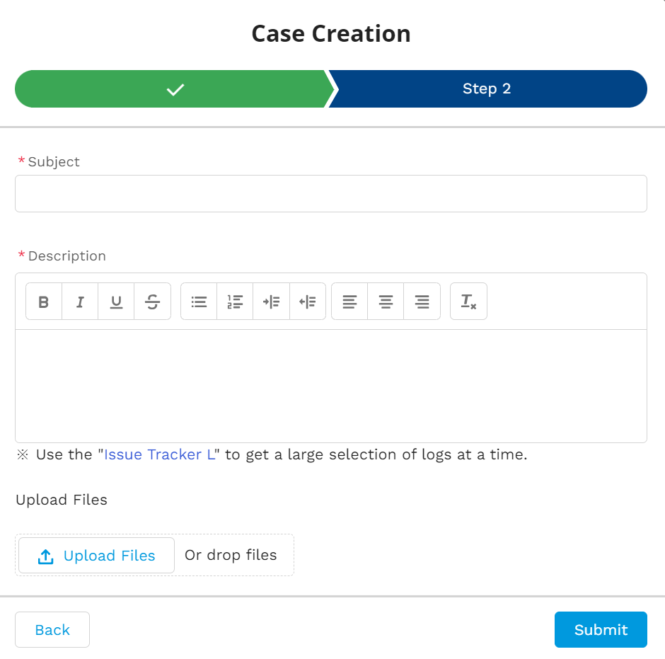 Case Creation Step 2