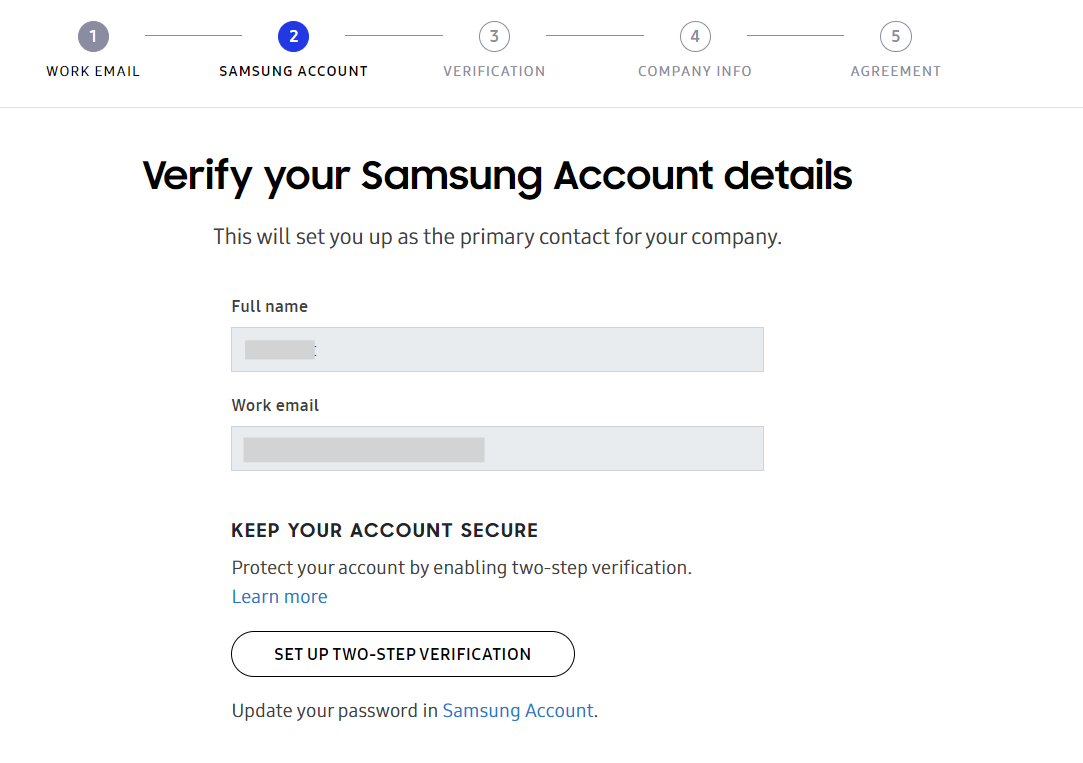 Verify your account details.