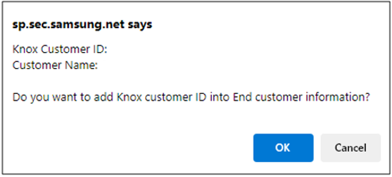 Dialog asking for confirmation to add the license to the customer's account