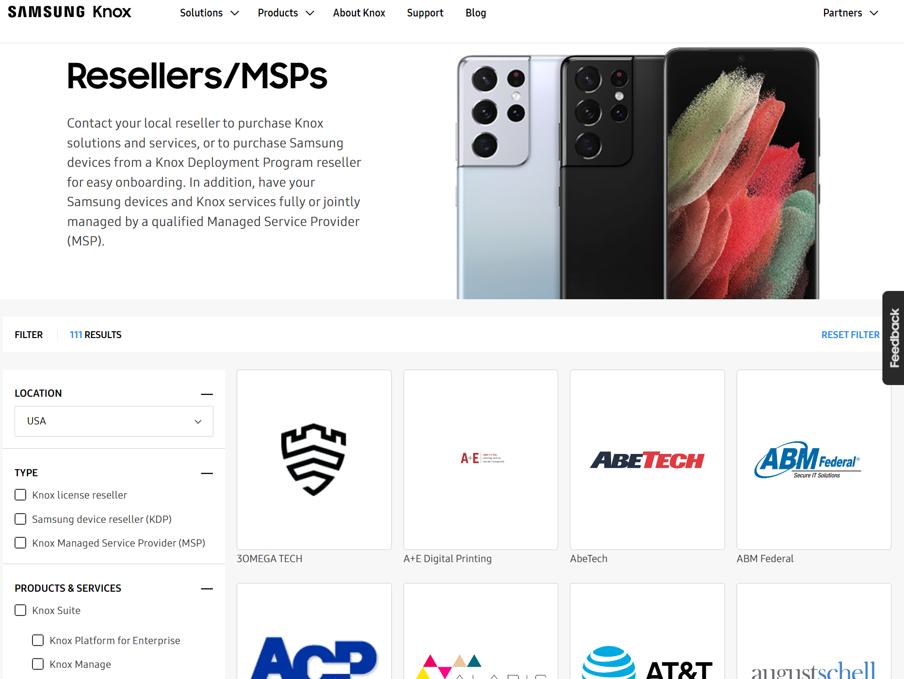 Reseller/MSPs directory