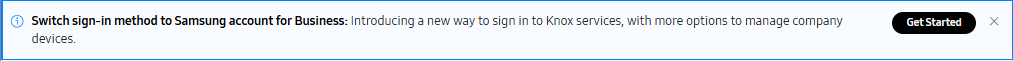 Diagram describing Knox cloud services account structure when using Samsung account for Business.