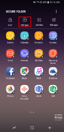 Add apps to Secure Folder