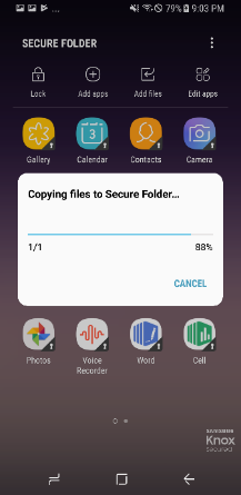 Copying files to Secure Folder