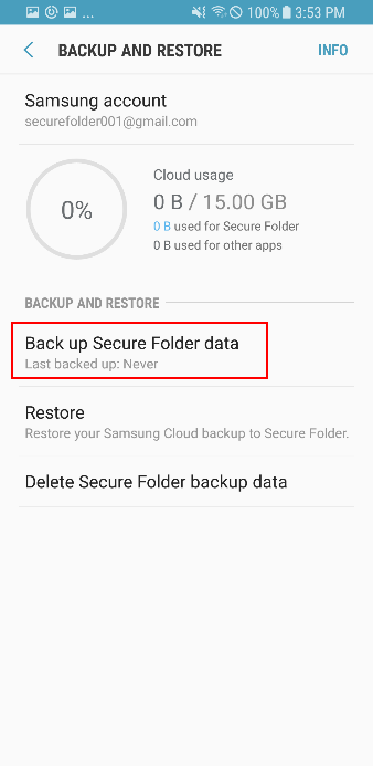 Back up Secure Folder data