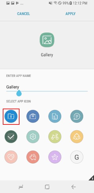 Select app icon