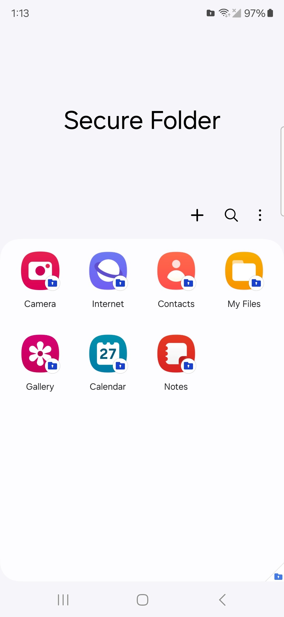 Default apps that come with Secure Folder